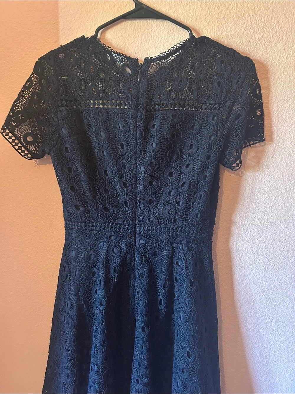 Warehouse Navy Lace Short Skater Dress XS / size 2